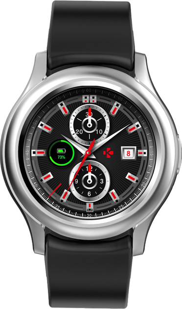 Smartwatch MyKronoz ZeRound3 Srebrno-Czarny (7640158014653) - obraz 1