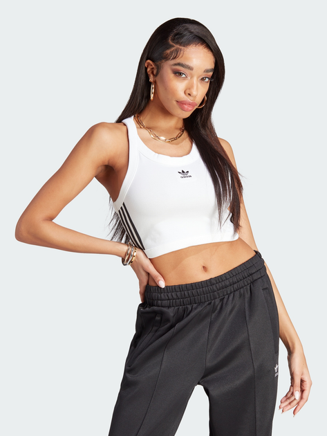 Adidas crop top white best sale