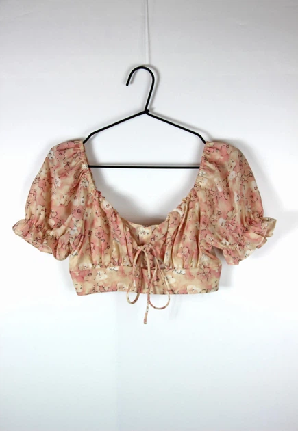 Топ Missguided TW631328 38 рожевий квіти - Фото 1 Топ Missguided TW631328 38 рожевий квіти - изображение 1