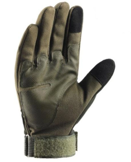Сенсорні тактичні рукавички олива L - зображення 2