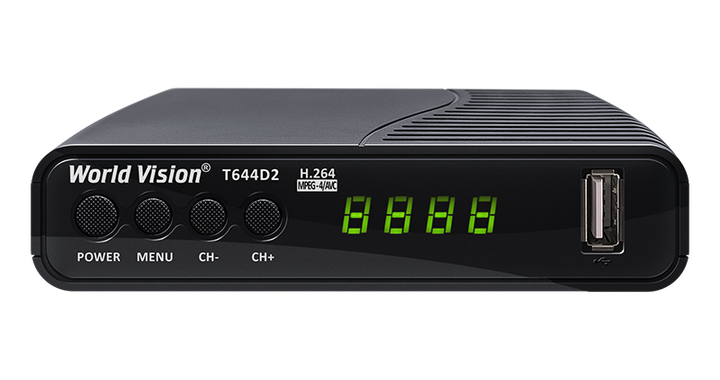 Цифровий ефірний тюнер Т2 World Vision T644D2 FM - зображення 2