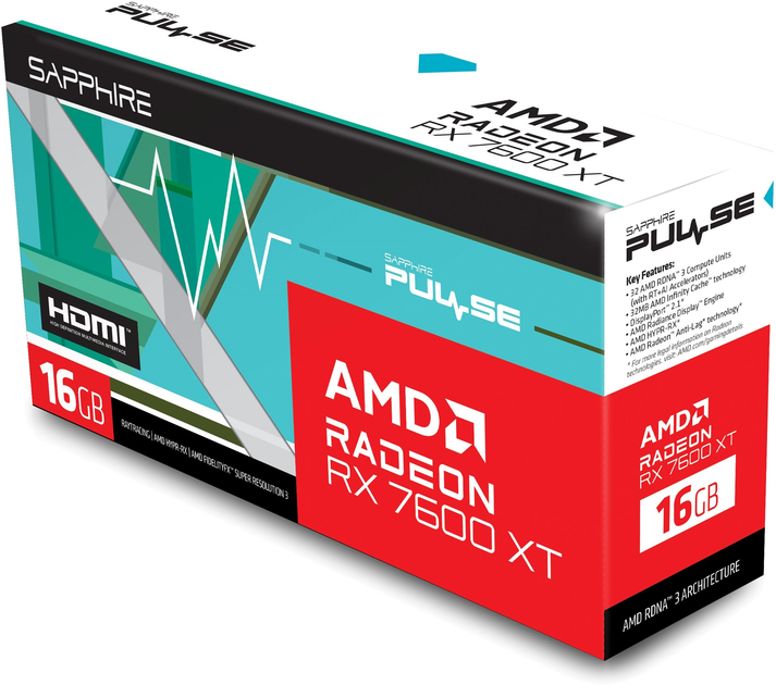 Відеокарта Sapphire PCI-Ex Radeon RX 7600 XT Pulse OC 16GB GDDR6 (128bit) (2810/18000) (2 х HDMI, 2 x DisplayPort) (11339-04-20G) - зображення 6