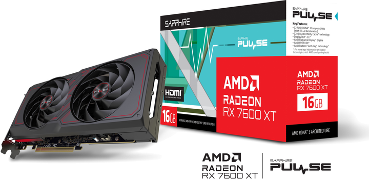 Відеокарта Sapphire PCI-Ex Radeon RX 7600 XT Pulse OC 16GB GDDR6 (128bit) (2810/18000) (2 х HDMI, 2 x DisplayPort) (11339-04-20G) - зображення 8