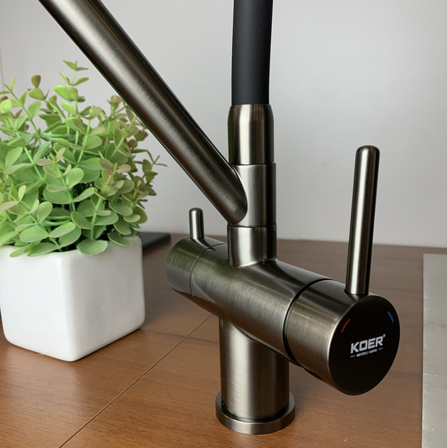 Кухонный кран KOER KB-72006-07 "Графит" с выходом для питьевой воды - изображение 2