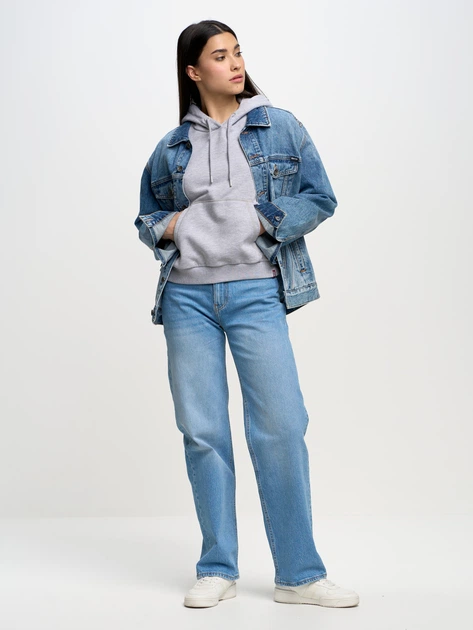 Bluza damska z kapturem kangurka Big Star Susana XL Szara (5900714640927) - obraz 4