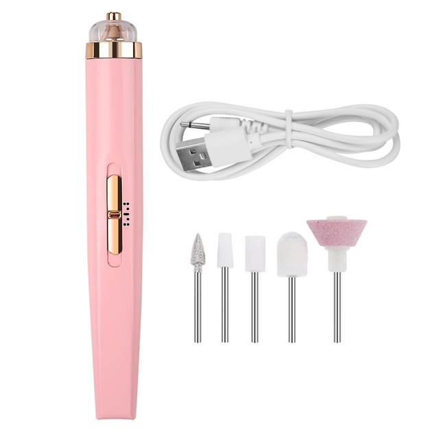 Фрезер для маникюра и педикюра портативный беспроводной Flawless Pink ...