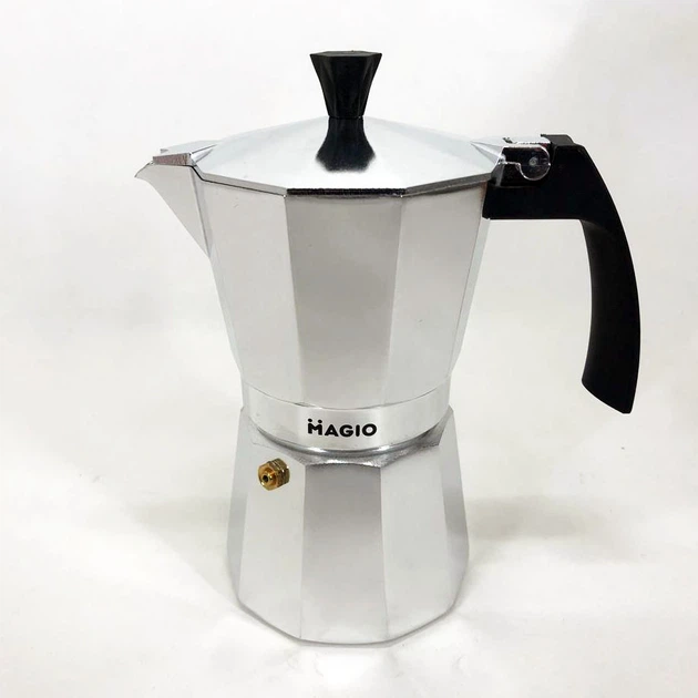 Гейзерная кофеварка Magio MG-1002 300 мл, гейзер для кофе, кофеварка гейзерного типа, кофеварка для дома - Фото 5 Гейзерная кофеварка Magio MG-1002 300 мл, гейзер для кофе, кофеварка гейзерного типа, кофеварка для дома - изображение 5