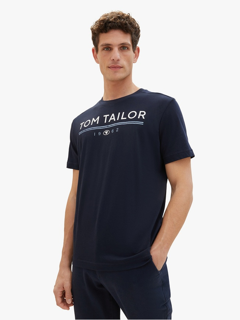 Футболка Tom Tailor T-SHIRT WITH A LOGO PRIN XL Темно-синій 1040988 ...