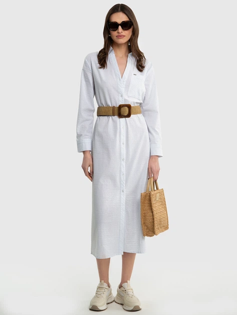 Плаття-сорочка міді осіннє жіноче Big Star Britney XL Блакитне (5900714728908) - зображення 4