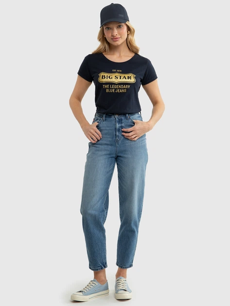 Футболка бавовняна жіноча Big Star Iris L Темно-синя (5900714758653) - зображення 4
