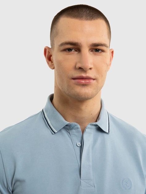 Поло довге чоловіче Big Star Cardi M Блакитне (5900714699703) - зображення 6