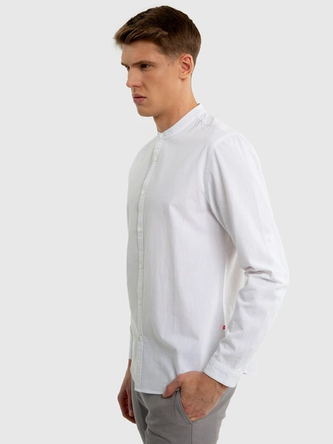 Сорочка бавовняна чоловіча Big Star Janer M Біла (5900714716332) - зображення 3