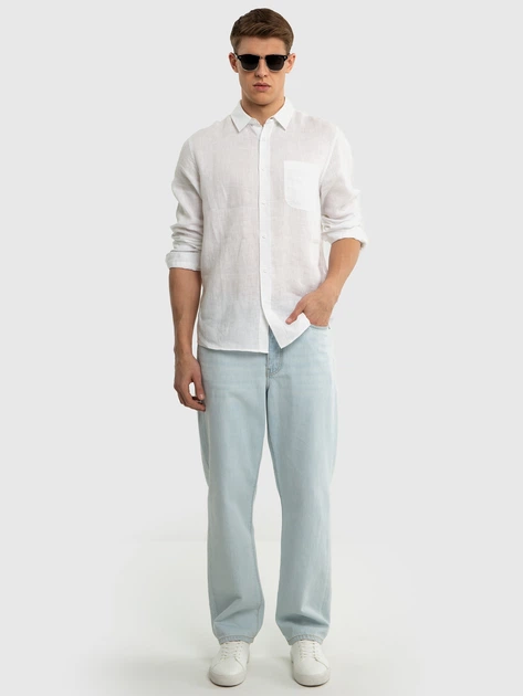 Сорочка літня чоловіча Big Star Jianis M Біла (5900714722876) - зображення 4