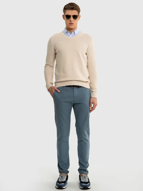 Spodnie chinosy męskie Big Star Erhat W36L32 Niebieskie (5900714719258) - obraz 5