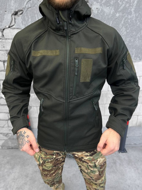 Тактична куртка softshell софтшел олива фліс M - зображення 1