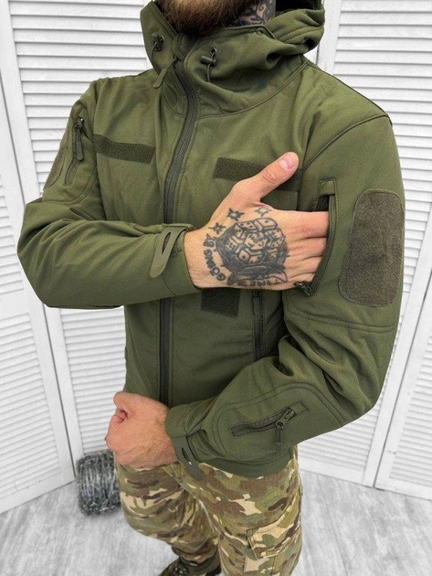 Осіння тактична куртка софтшел squat oliva XL - зображення 2