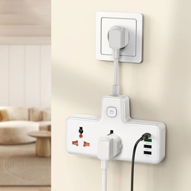 Мережевий зарядний пристрій Hoco AC12A Reise (PD30W/1C3A) +Socket White - зображення 5