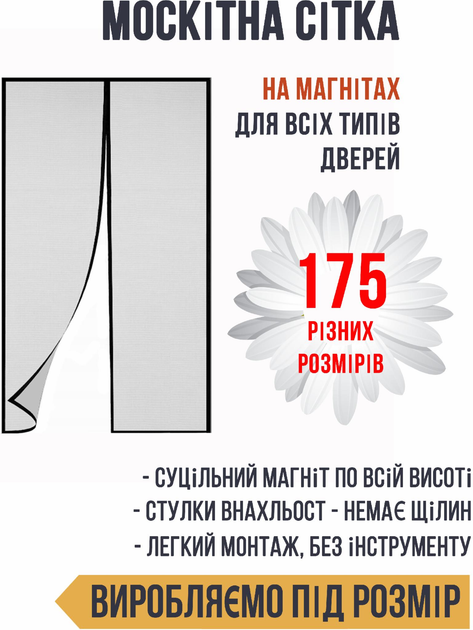 Москітна сітка для дверей на магнітах G 65*200 см - зображення 1