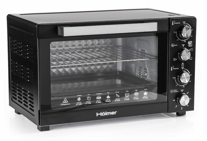 Электрическая печь 48 л с конвекцией грилем Hölmer HEO-248C 1700Вт 4 ...