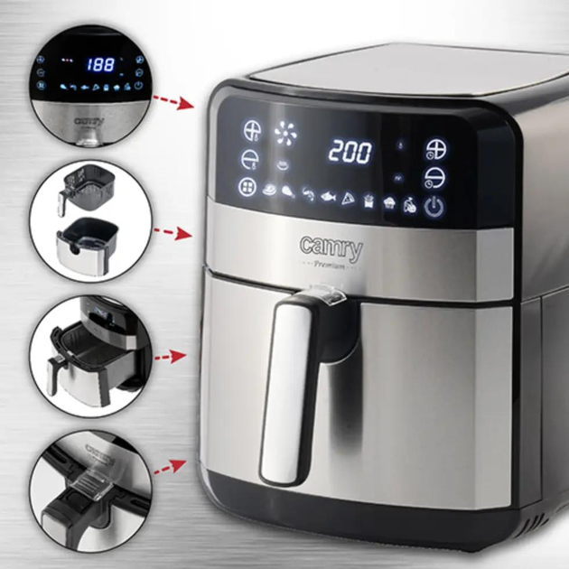 Аерофритюрниця 1700 Вт 9програм 5л Camry CR 6311 Air fryer - зображення 5