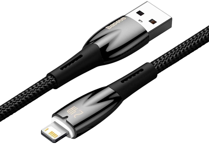 Kabel Baseus Glimmer USB Type-A - Lightning 1 m Black (CADH000201) - obraz 2