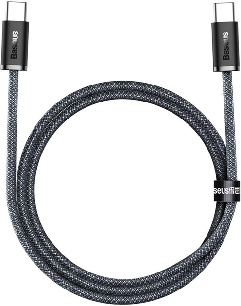 Kabel Baseus Glimmer USB Type-A - USB Type-C 1 m Black (CADH000401) - obraz 1