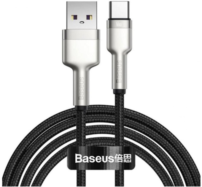 Kabel Baseus Cafule USB Type-A - USB Type-C 2 m Black (CAKF000201) - obraz 1