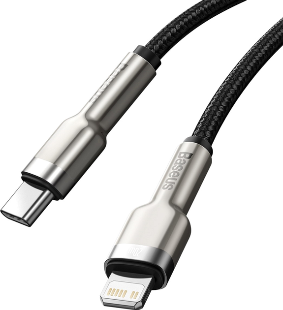 Kabel Baseus Cafule USB Type-C - Lightning PD 1 m Black (CATLJK-A01) - obraz 1