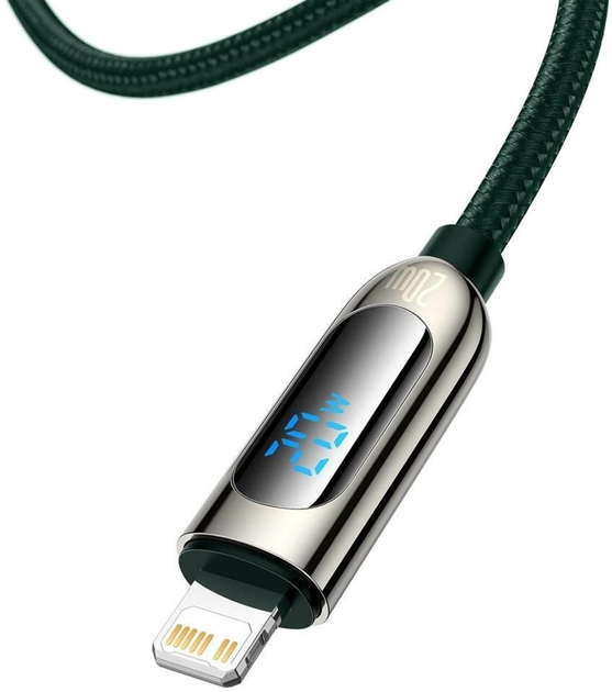 Kabel Baseus Display USB Type-C - Lightning PD 2 m Green (CATLSK-A06) - obraz 2