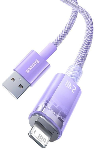 Кабель Baseus Explorer USB Type A - Lightning 2 м Purple (CATS010105) - зображення 1