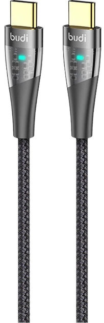 Kabel Budi USB Type-C - USB Type-C 1.5 m Black (6971536926345) - obraz 1