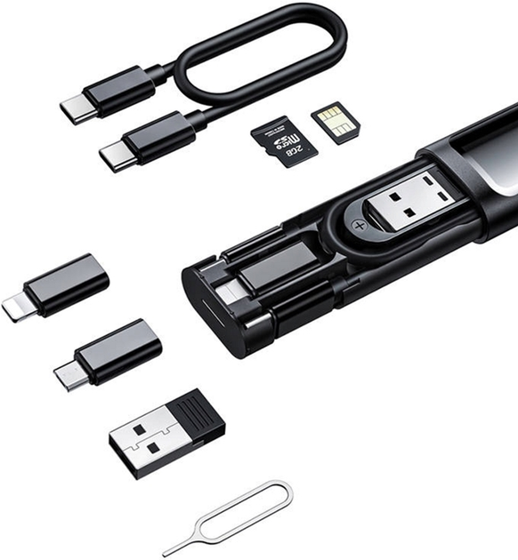 Адаптер Mcdodo 2 x USB Type-C - Apple Lightning + micro USB - USB Type-A Black (WF-1720) - зображення 1