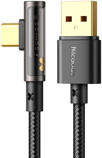 Kabel kątowy Mcdodo USB Type-A - USB Type-C 1.2 m Black (CA-3380) - obraz 1