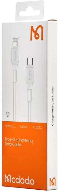 Kabel Mcdodo USB Type-C - Apple Lightning 1.2 m White (CA-7290) - obraz 2