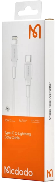 Кабель Mcdodo USB Type-C - Apple Lightning 1.2 м White (CA-7290) - зображення 2