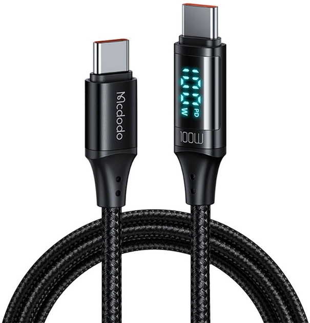 Kabel Mcdodo USB Type-C - USB Type-C 1.2 m Black (CA-1100) - obraz 1