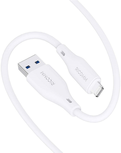 Kabel Ricomm USB Type-A - Lightning 2.1 m White (RLS007ALW) - obraz 2