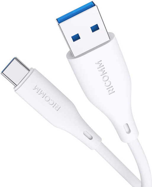 Кабель Ricomm USB Type-A - USB Type-C 2.1 м White (RLS007ACW) - зображення 1
