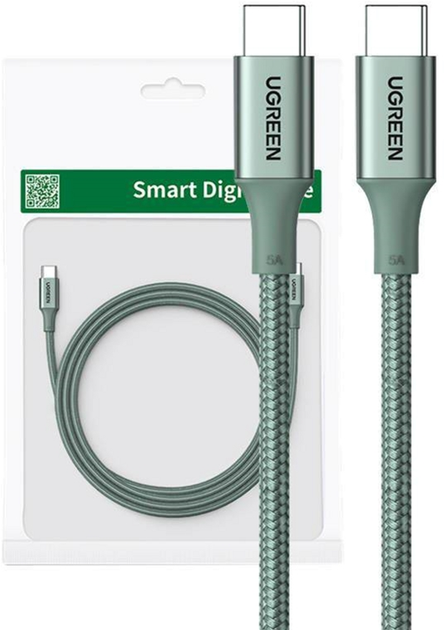 Kabel Ugreen USB Type-C - USB Type-C 1 m Green (6941876213108) - obraz 1