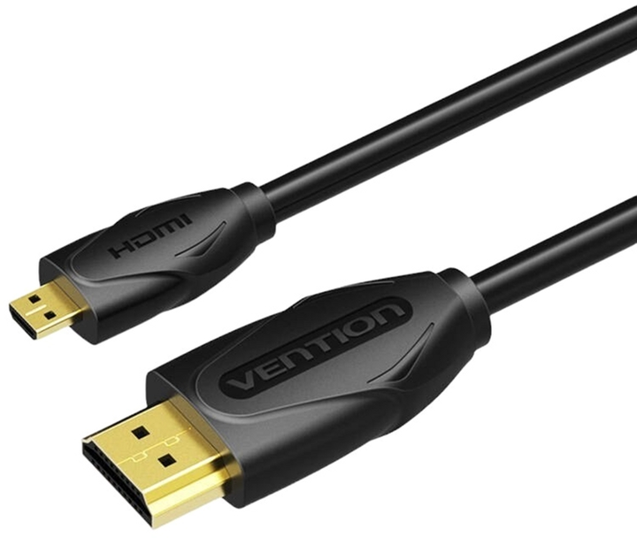 Kabel Vention micro-HDMI - HDMI 2 m Black (VAA-D03-B200) - obraz 1