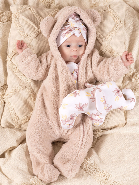 Pajacyk niemowlęcy ciepły polarowy dla dziewczynki Nicol 203272 68 cm Beżowy (5905601026433) - obraz 2
