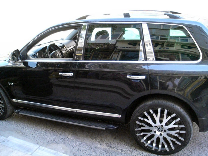 Нержавеющие накладки на стойки (8 шт) Carmos для Volkswagen Touareg 2010-2018 годов - нержавейка - Фото 1 Нержавеющие накладки на стойки (8 шт) Carmos для Volkswagen Touareg 2010-2018 годов - нержавейка - изображение 1