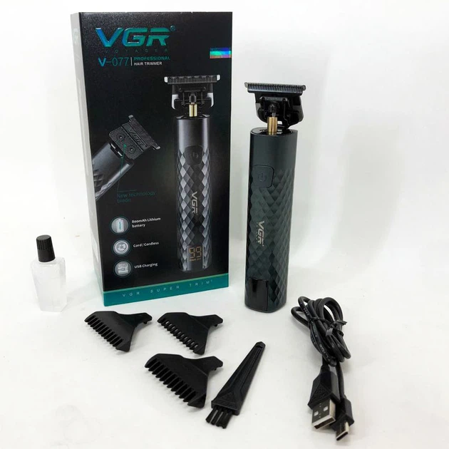 Машинка для стрижки бороды и усов VGR V-077 с USB зарядкой и керамическими лезвиями - изображение 6