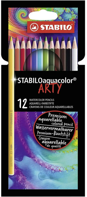 Набір акварельних олівців Stabilo Aquacolour Arty 12 шт (4006381547185) - зображення 1