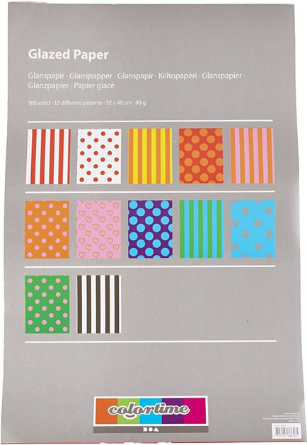 Глянсовий папір Creativ Company Glazed Paper With Print 32 x 48 см 100 шт (5707167886465) - зображення 1