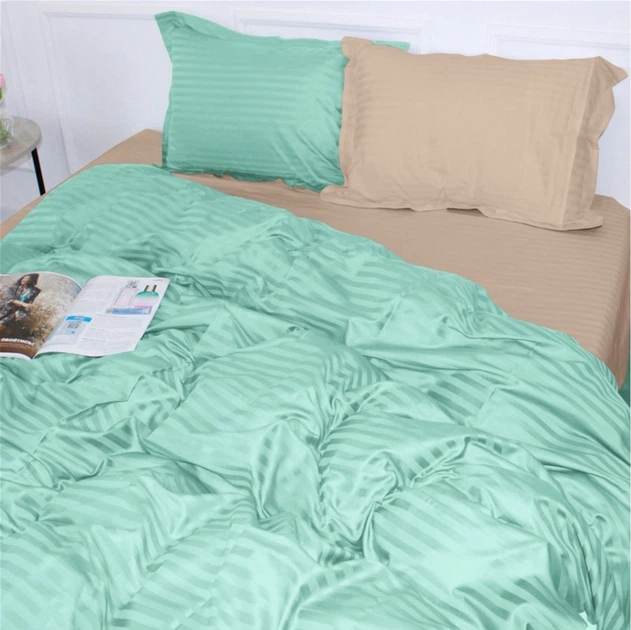Комплект постільної білизни MirSon Satin&nbsp;Stripe 30-0014&nbsp;+ 30-0004&nbsp;Aivengo 200х220 Євро (2200005260302) - зображення 4