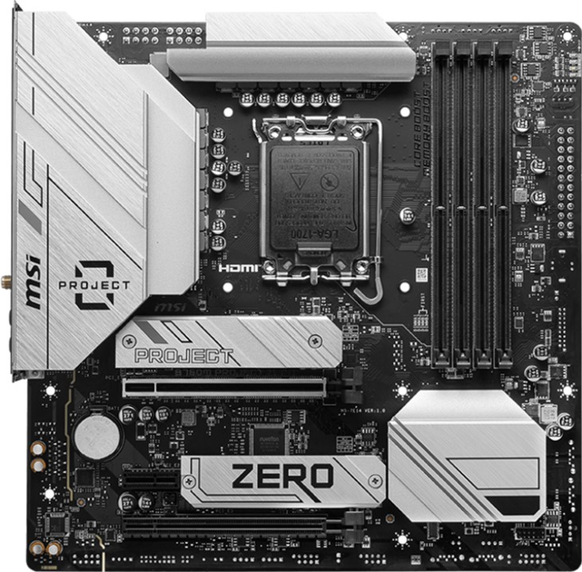 Материнська плата MSI PROJECT ZERO B760M Wi-Fi (s1700, Intel B760, PCI-Ex16) - зображення 1
