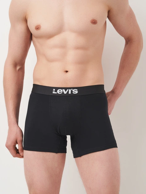 Zestaw majtek męskich typu bokserki bawełnianych 2 szt Levi's Logo Aop Boxer Brief Org Co 701227428-003 M Czarny (8720245581639) - obraz 4
