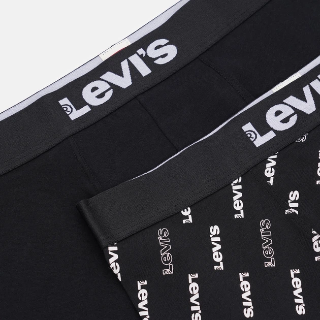 Zestaw majtek męskich typu bokserki bawełnianych 2 szt Levi's Logo Aop Boxer Brief Org Co 701227428-003 M Czarny (8720245581639) - obraz 6