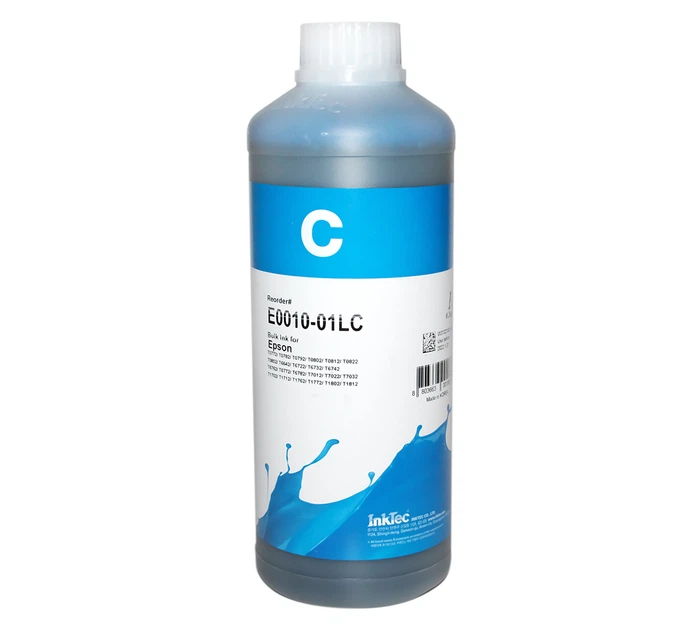 Чорнило InkTec Epson E0010, Cyan, P50/T50, R260/270/290/360/390, RX560/610, 1 л (E0010-01LC) - Фото 1 Чорнило InkTec Epson E0010, Cyan, P50/T50, R260/270/290/360/390, RX560/610, 1 л (E0010-01LC) - изображение 1